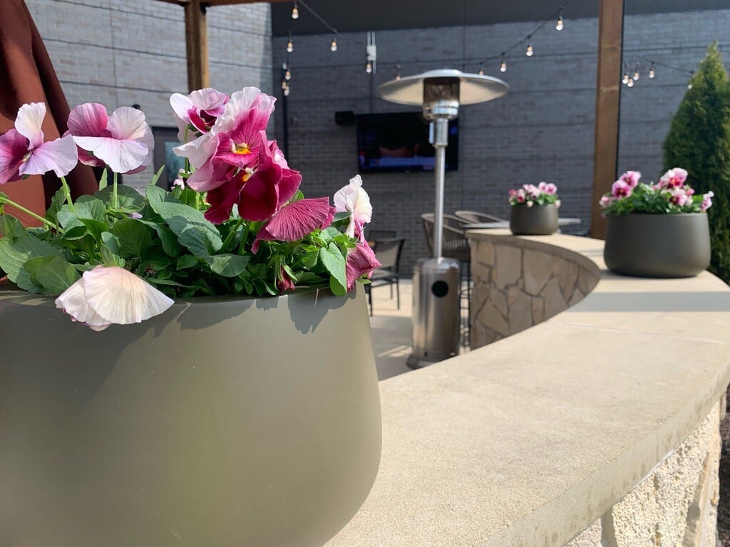 Spring Planters at Grindstone on the Monon in Westfield, Indiana