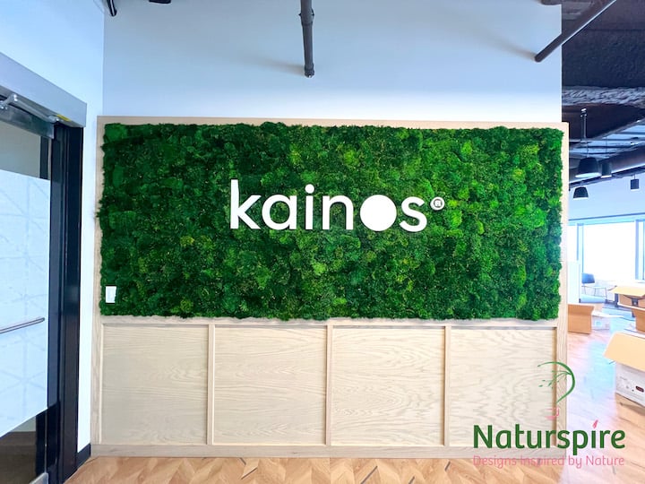 Kainos Moss Wall with Logo near Indianapolis, Indiana