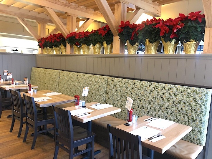 Holiday Poinsettias at Rosie's Place Restaurant in Carmel, IN