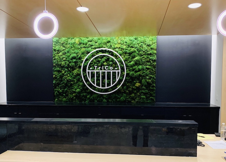 Trico Moss wall with logo