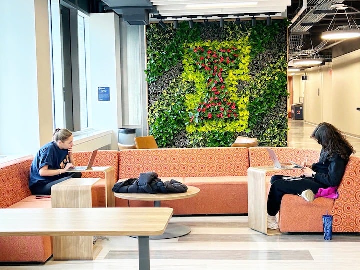 University of Illinois - Living Wall with the letter 